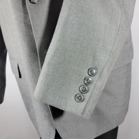 Saddelbred Men's Sport Coat Blazer Two Button Gray Polyester Viscose‎ 48R